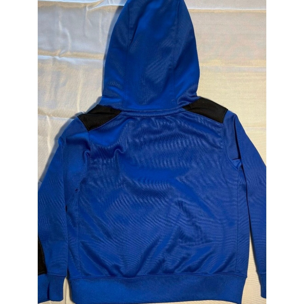 Nike Boys Dri-FIT Therma Hoodie Royal Blue Black Swoosh Sweatshirt 2T - Picture 2 of 4